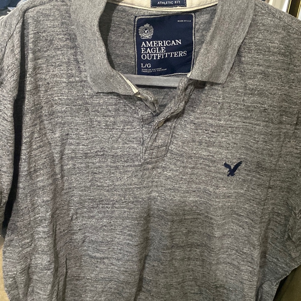 Gray American eagle polo size Large
